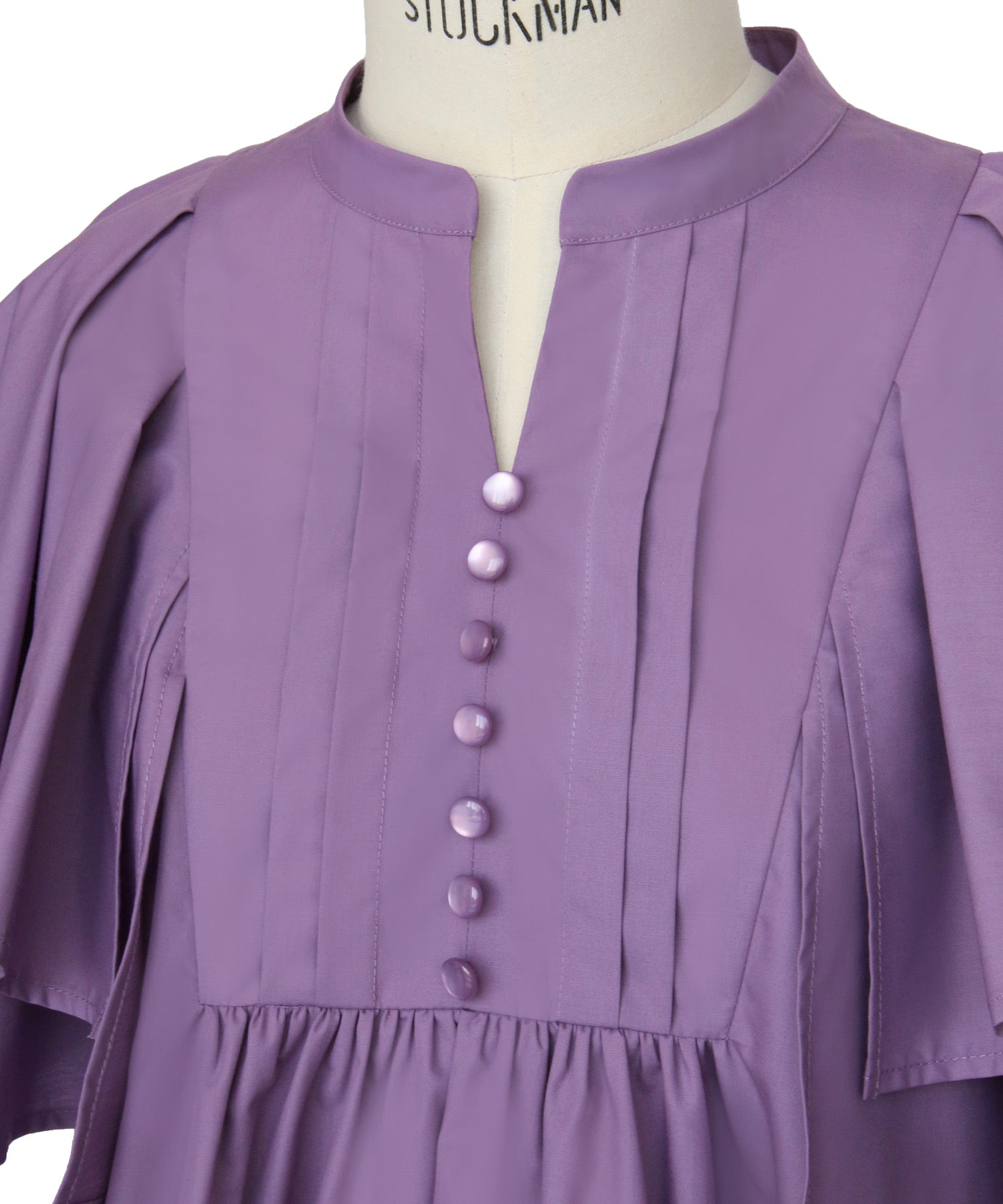 ルイルエブティック RUIRUE BOUTIQUE レイヤードケープ・キーネックブラウス | 半袖 キーネック トップス 体型カバー オフィスカジュアル ボリュームスリーブ レイヤード ケープ 通勤服 華やか ブラウス (グレージュ) グレージュ