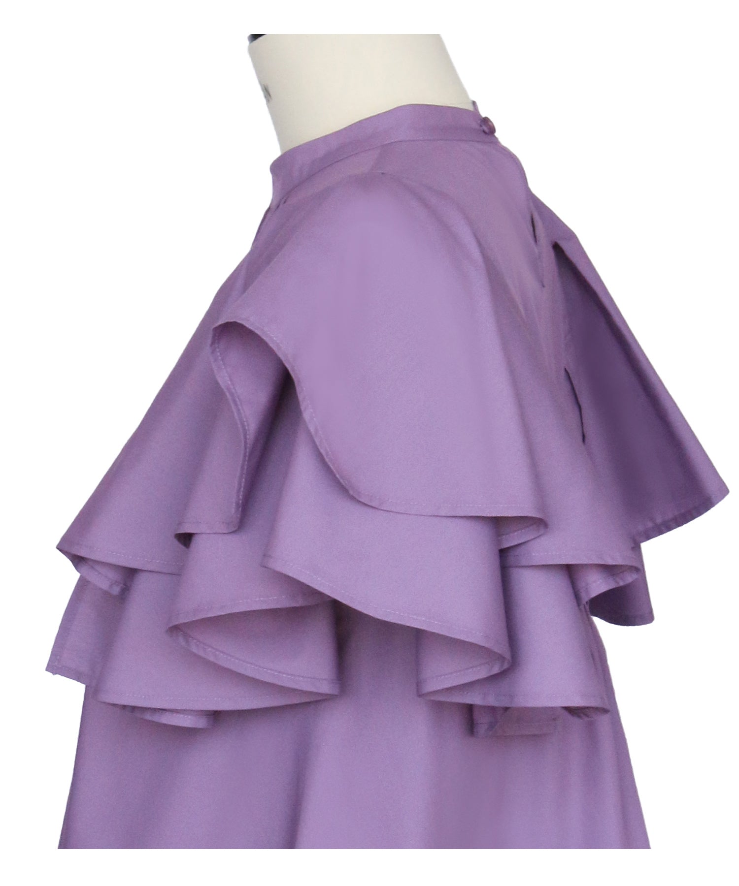 ルイルエブティック RUIRUE BOUTIQUE レイヤードケープ・キーネックブラウス | 半袖 キーネック トップス 体型カバー オフィスカジュアル ボリュームスリーブ レイヤード ケープ 通勤服 華やか ブラウス (グレージュ) グレージュ