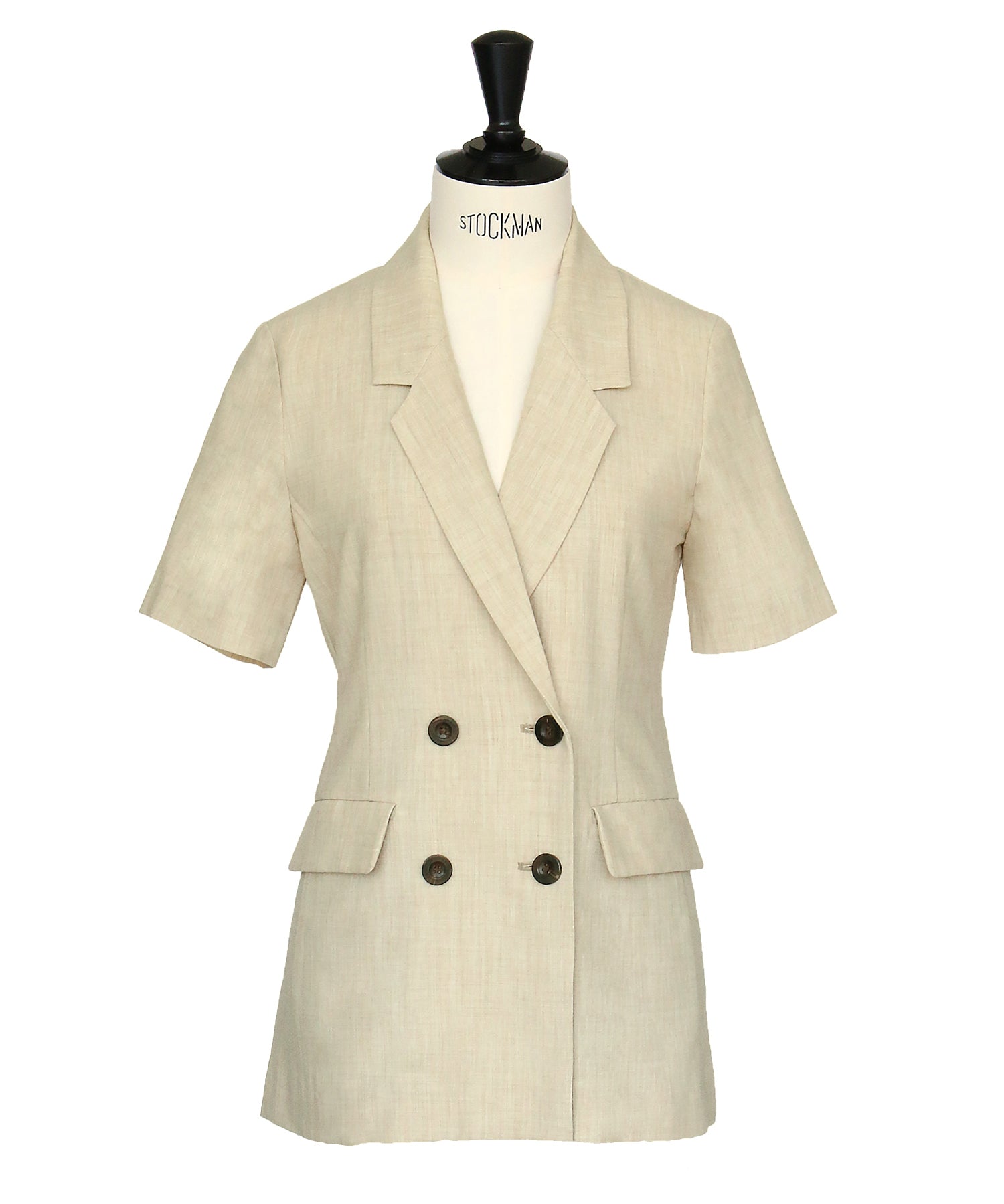 ルイルエブティック RUIRUE BOUTIQUE 【2点セット】半袖ダブルブレスト&ヘムプリーツワンピースセットアップ スーツ ビジネス 卒園式 卒業式 入園式 入学式 七五三 スタイリッシュ セットアップ (ライトブラウン) ライトブラウン