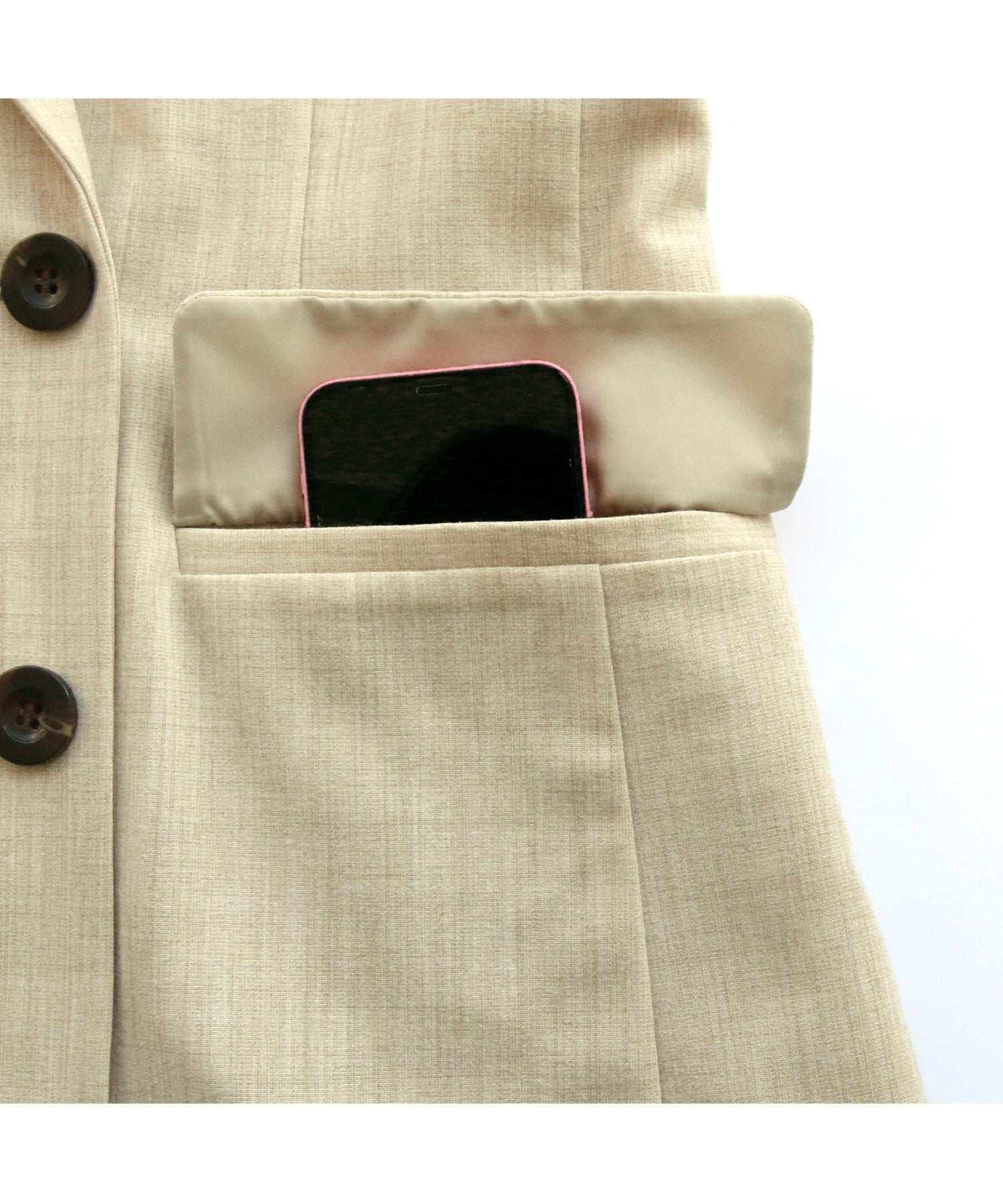 ルイルエブティック RUIRUE BOUTIQUE 【2点セット】半袖ダブルブレスト&ヘムプリーツワンピースセットアップ スーツ ビジネス 卒園式 卒業式 入園式 入学式 七五三 スタイリッシュ セットアップ (ライトブラウン) ライトブラウン