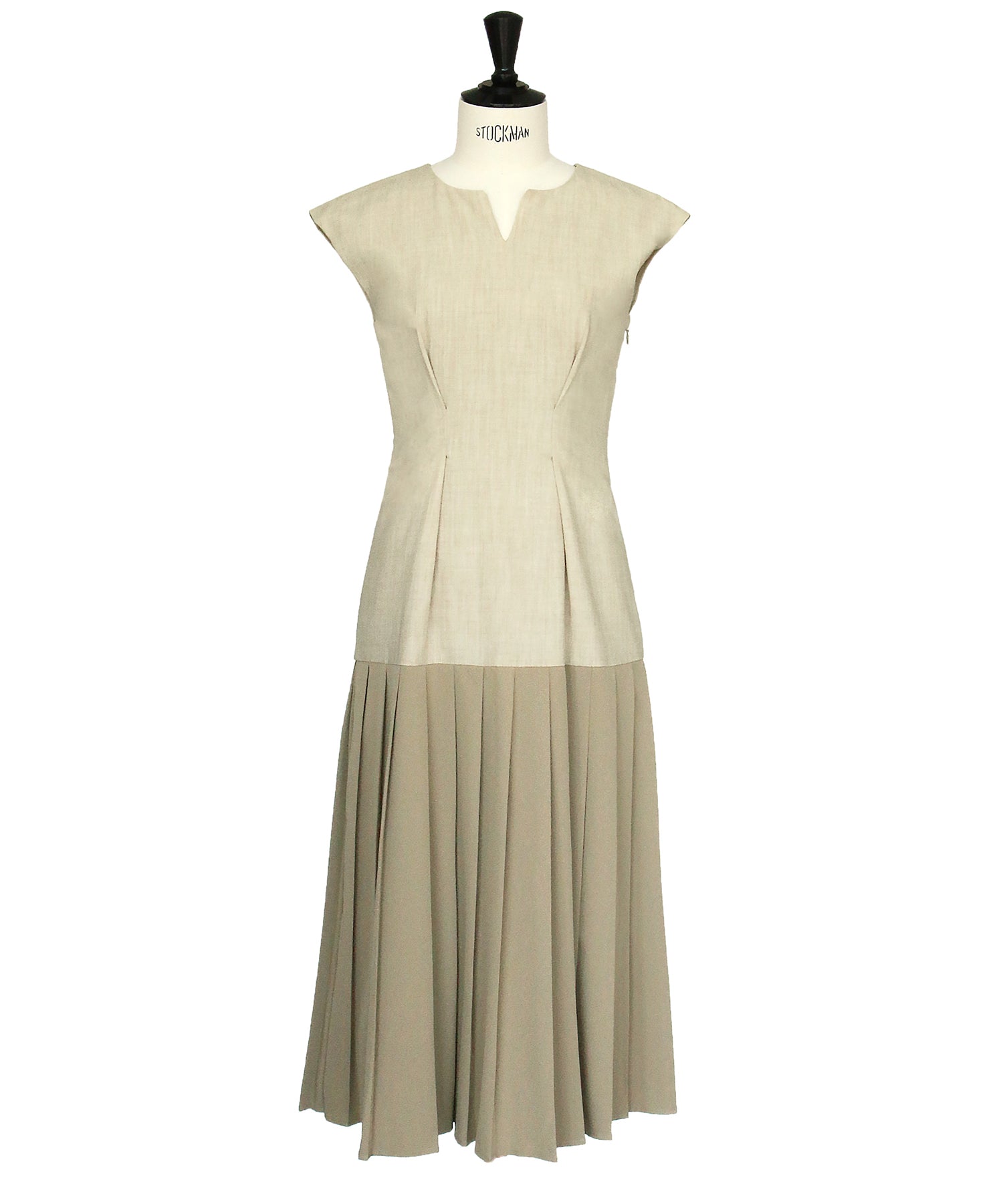 ルイルエブティック RUIRUE BOUTIQUE 【2点セット】半袖ダブルブレスト&ヘムプリーツワンピースセットアップ スーツ ビジネス 卒園式 卒業式 入園式 入学式 七五三 スタイリッシュ セットアップ (ライトブラウン) ライトブラウン