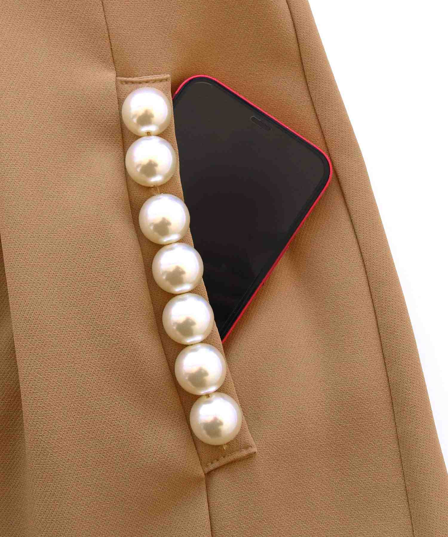 ルイルエブティック RUIRUE BOUTIQUE 【着脱楽々♪フロントファスナーシリーズ】パールモチーフ 2wayジレワンピース