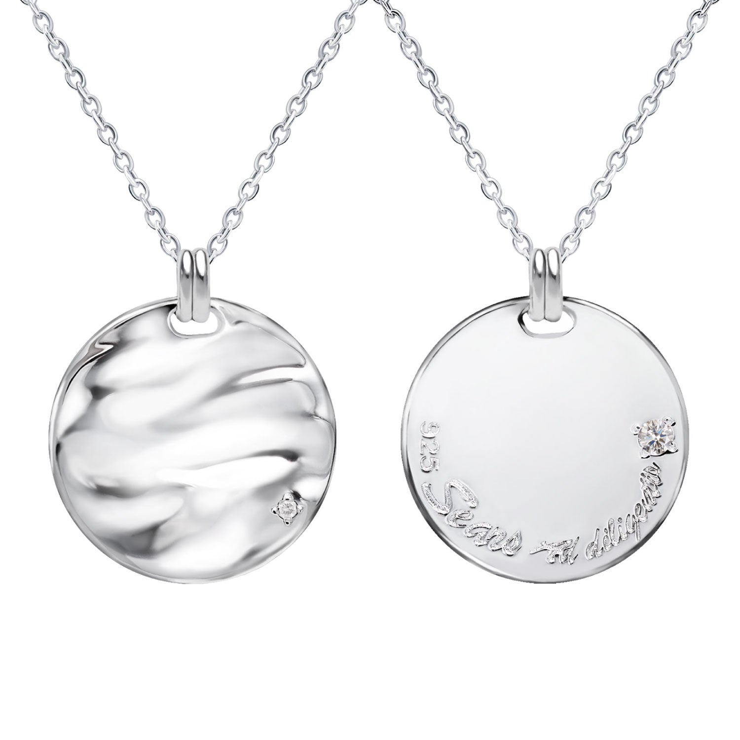 シアーズ Sears 選べる誕生石12色 ネックレス メンズ 6月 誕生石 彼氏 誕生日プレゼント 男性 シルバー (4月ダイヤモンド) 4月ダイヤモンド