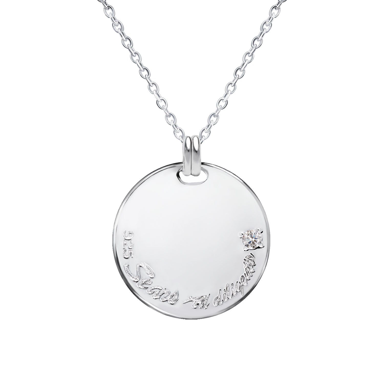 シアーズ Sears 選べる誕生石12色 ネックレス メンズ 6月 誕生石 彼氏 誕生日プレゼント 男性 シルバー (4月ダイヤモンド) 4月ダイヤモンド