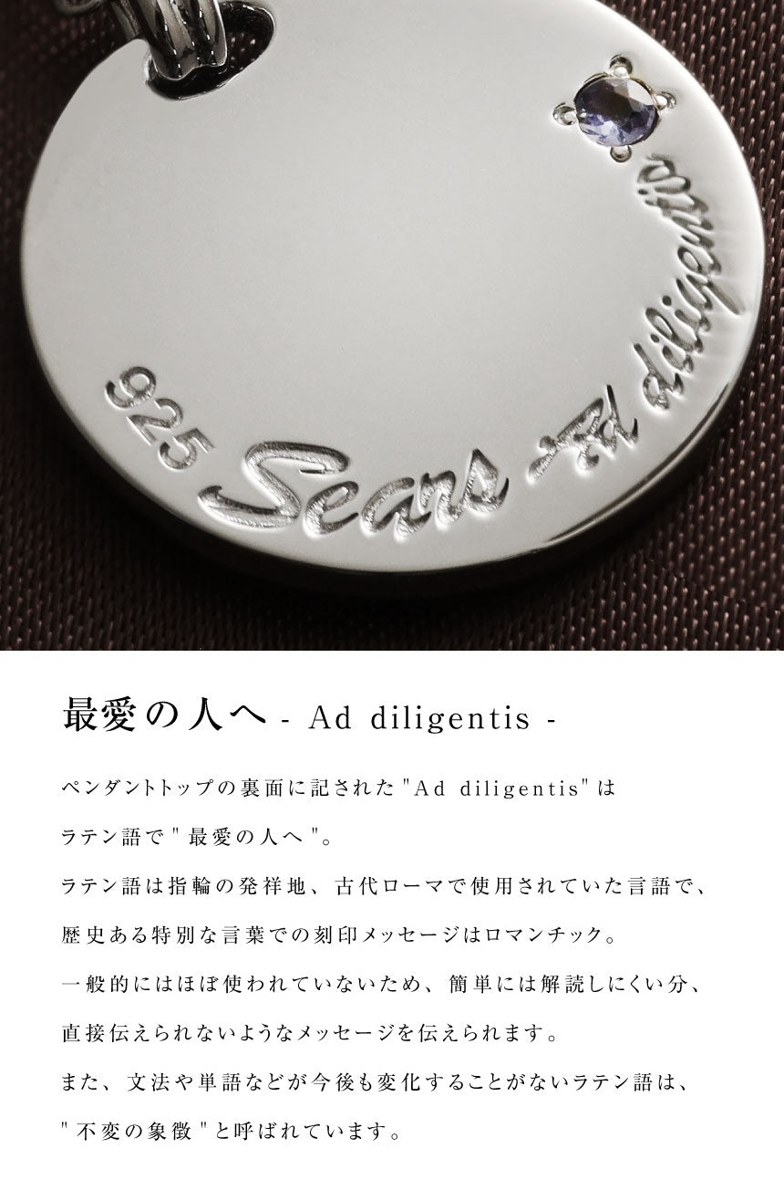 シアーズ Sears 選べる誕生石12色 ネックレス メンズ 4月 誕生石 彼氏 誕生日プレゼント 男性 シルバー (4月ダイヤモンド) 4月ダイヤモンド