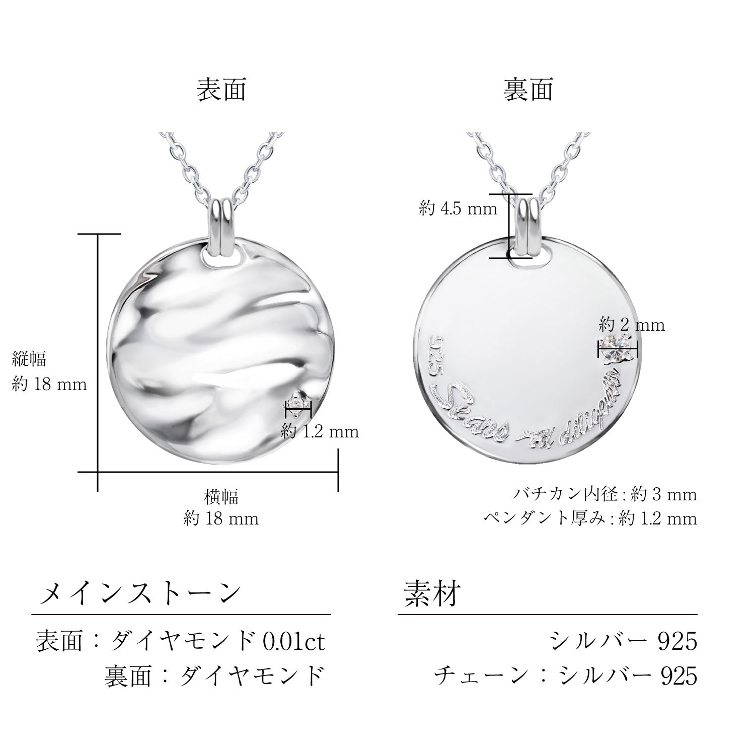 シアーズ Sears 選べる誕生石12色 ネックレス メンズ 4月 誕生石 彼氏 誕生日プレゼント 男性 シルバー (4月ダイヤモンド) 4月ダイヤモンド