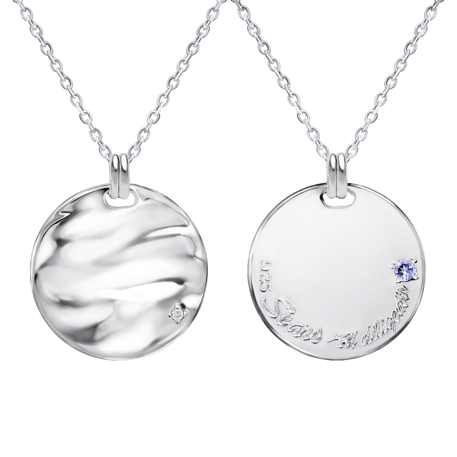 シアーズ Sears 選べる誕生石12色 ネックレス メンズ 6月 誕生石 彼氏 誕生日プレゼント 男性 シルバー (12月タンザナイト) 12月タンザナイト