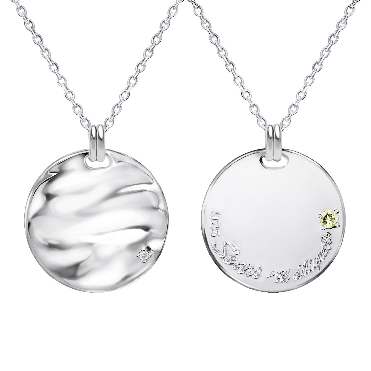 シアーズ Sears 選べる誕生石12色 ネックレス メンズ 6月 誕生石 彼氏 誕生日プレゼント 男性 シルバー (8月ペリドット) 8月ペリドット