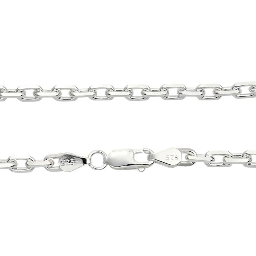 シアーズ Sears あずき 4面カット チェーン ネックレス シルバー sv 925 幅 4.8mm 50cm (シルバー) シルバー