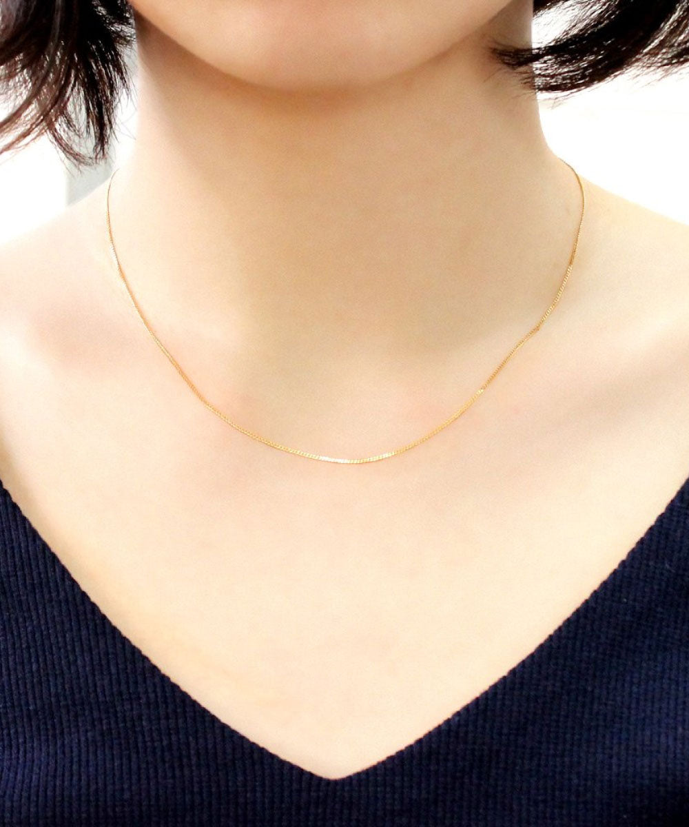 シアーズ Sears シアーズ ネックレス チェーン 18金 ゴールドチェーン 2面ダイヤカット 喜平チェーン 0.85mm (ゴールド) ゴールド