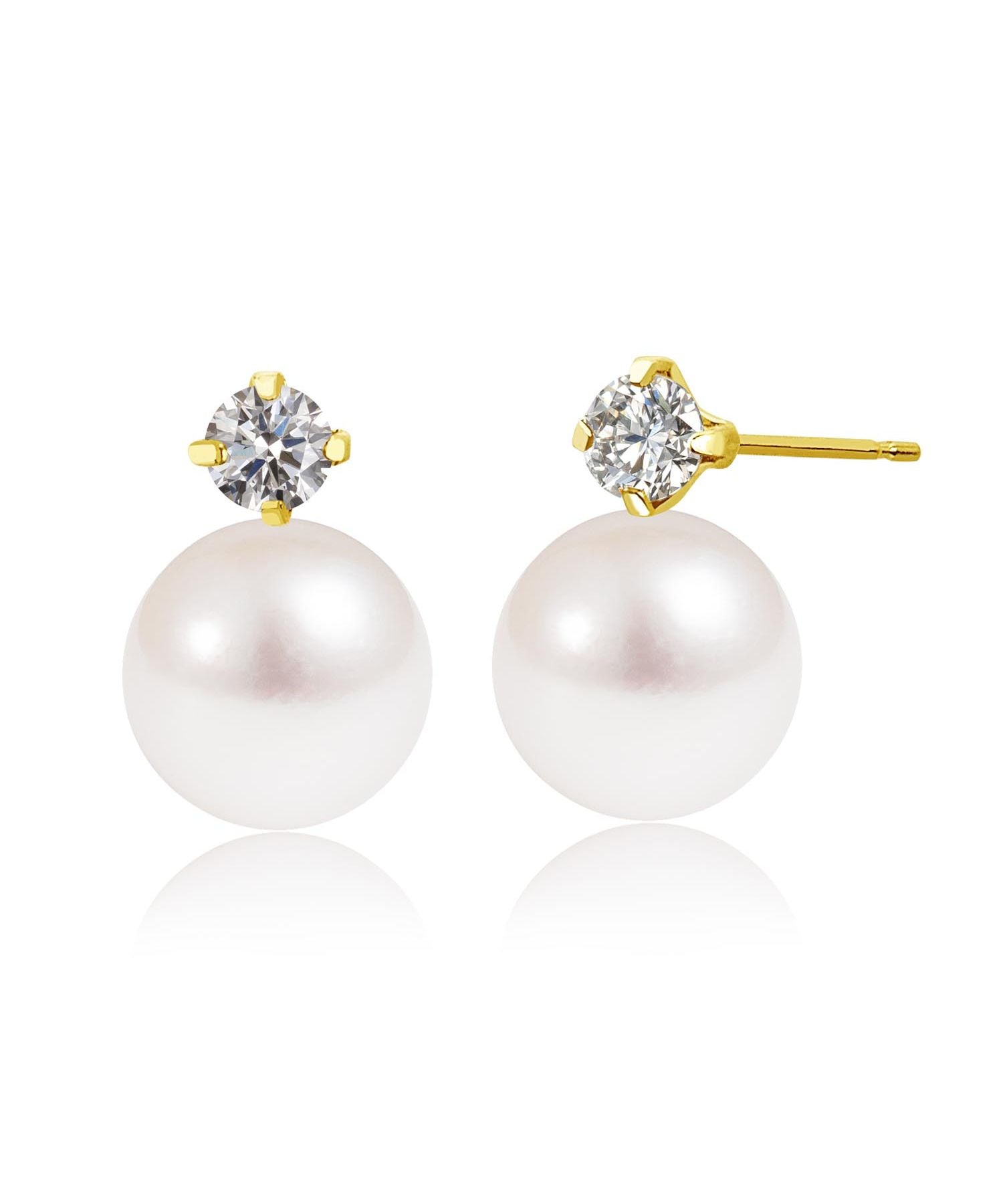 シアーズ Sears ピアス レディース アコヤ真珠 5.0~5.5mm 天然ダイヤモンド 0.08ct PT900 プラチナ K18 18金 ゴールド シアーズ sears 女性