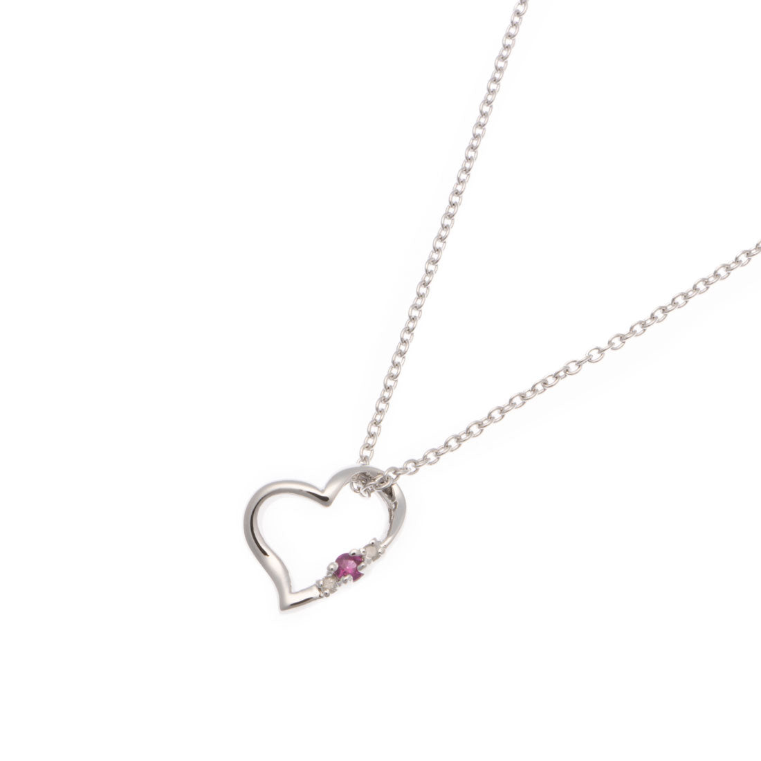 シアーズ Sears 天然ダイヤ ハート ネックレス レディース テディベア ぬいぐるみセット 7月 ルビー ピンクベア 1491-tdt-01-p7 テディベア:ピンク/7月ルビー