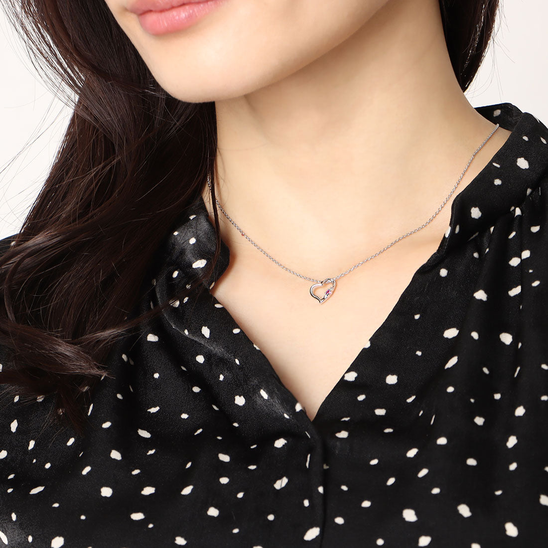 シアーズ Sears 天然ダイヤ ハート ネックレス レディース テディベア ぬいぐるみセット 7月 ルビー ピンクベア 1491-tdt-01-p7 テディベア:ピンク/7月ルビー