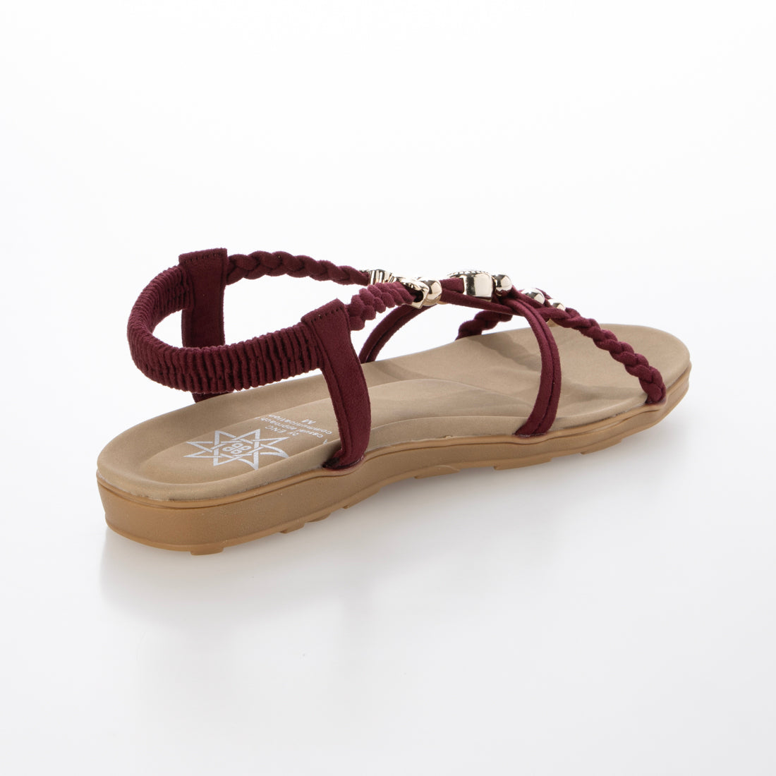 パレード Parade ビジュー付きフラットサンダル 4413 (ワイン) ワイン