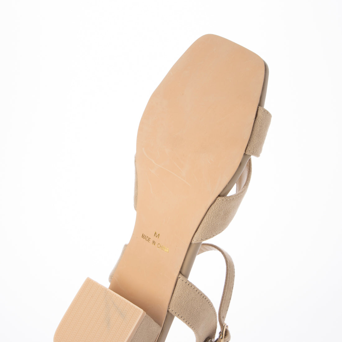 パレード Parade スクエアトゥ アンクルストラップ ローヒールサンダル 2002WK (ベージュ) ベージュ