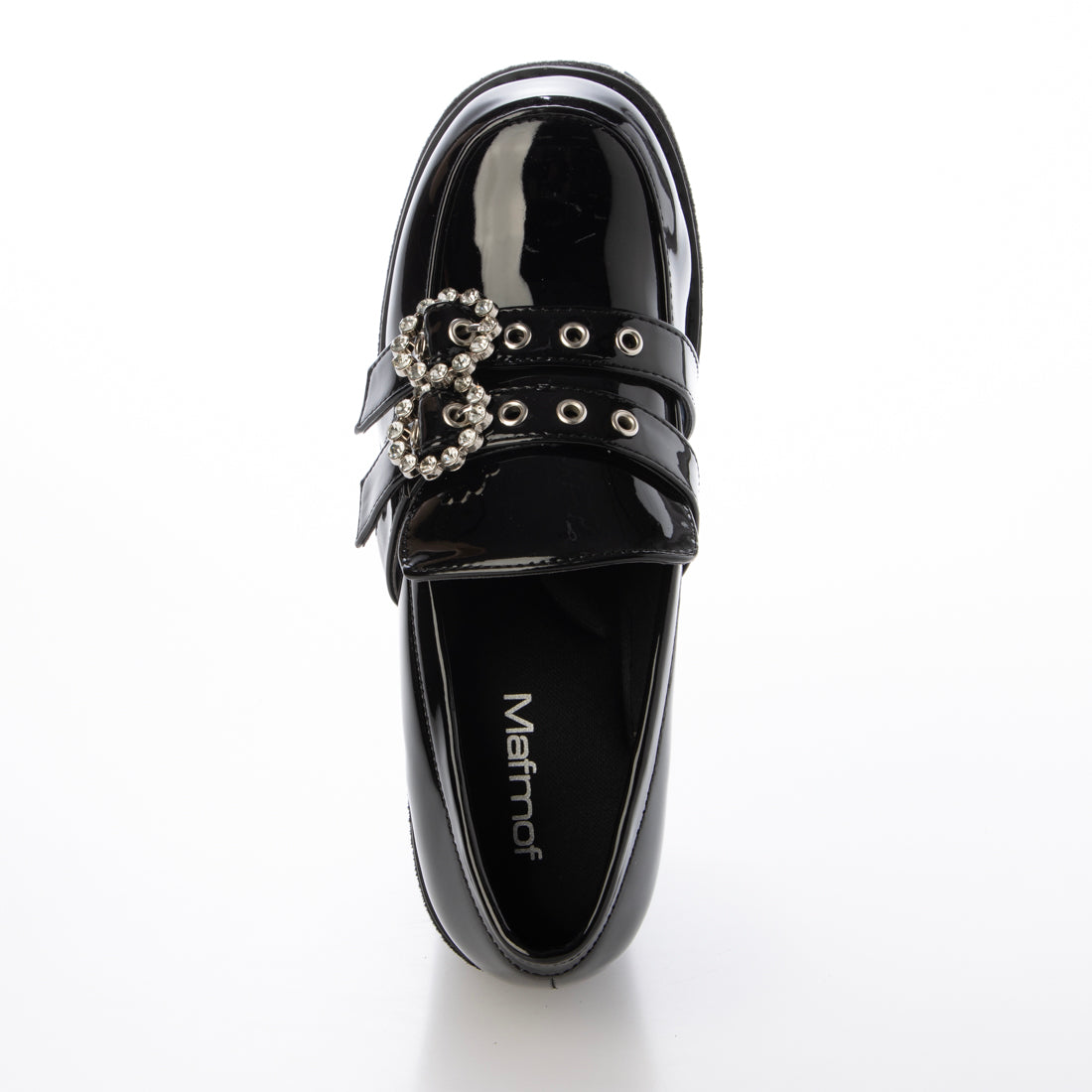 パレード Parade 【厚底】ダブルベルトチャンキーヒールシューズ 546 (ブラックエナメル) ブラックエナメル