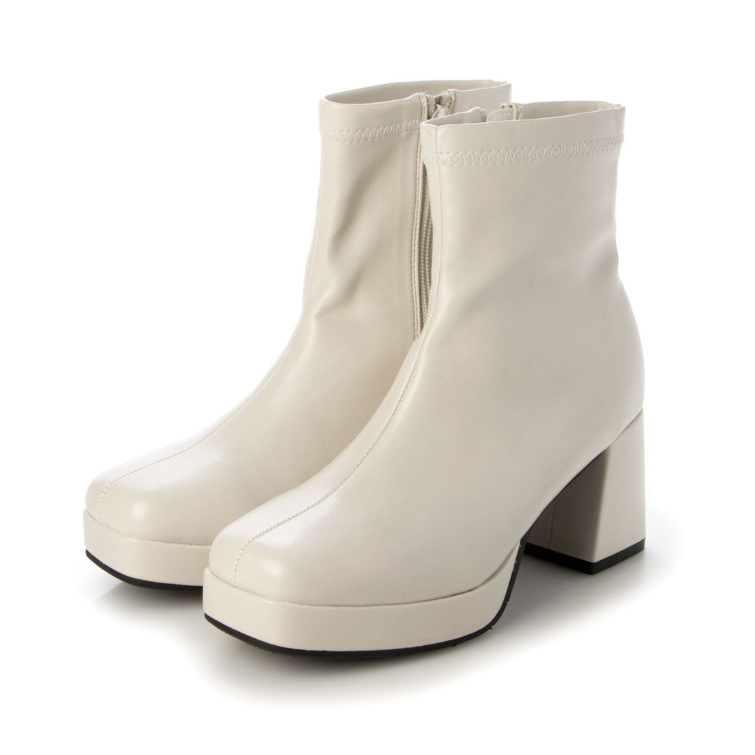 パレード Parade 【厚底】スクエアトゥ センターシームストレッチブーツ 1292-WK