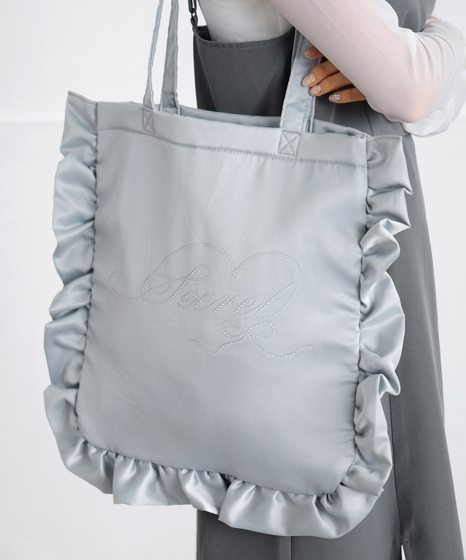 シークレットドア SecretDoor リボン ラインストーン トートバッグ フリル A4 ラレーヌ