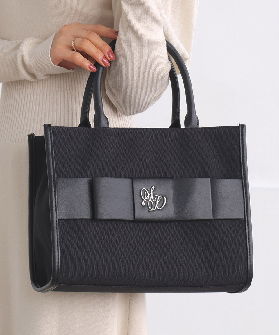 Secret Door 2way Tote Bag Handbag Ribbon Quilting Houndstooth Whip