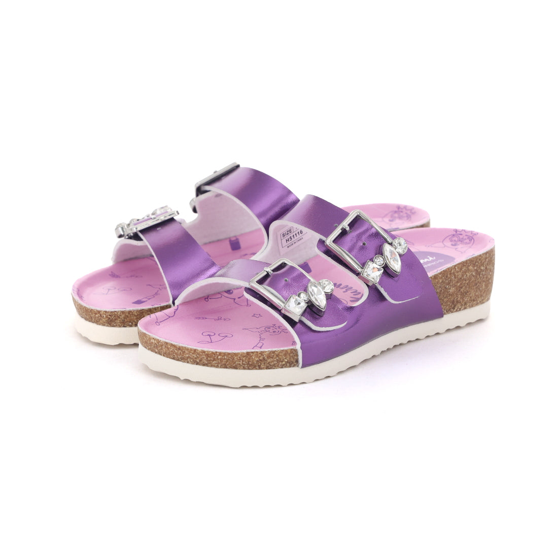 サンリオ Sanrio キッズ サンダル 女の子 子供 マイメロ クロミ シナモロール かわいい ビジュー キラキラ 日本限定 H51116 (パープル(クロミ)) パープル(クロミ)