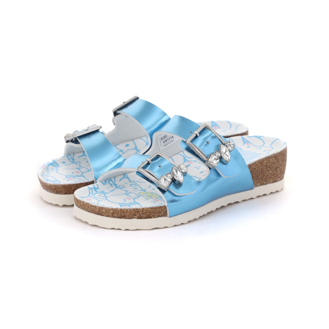 サンリオ Sanrio キッズ サンダル 女の子 子供 マイメロ クロミ シナモロール かわいい ビジュー キラキラ 日本限定 H51116 (ブルー(シナモロール)) ブルー(シナモロール)