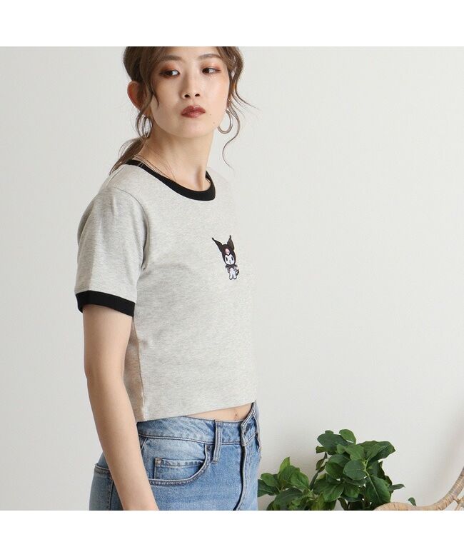 サンリオ Sanrio クロミ Tシャツ ちびT サンリオ キャラクターズ 刺繍 レディース ショート丈 半袖