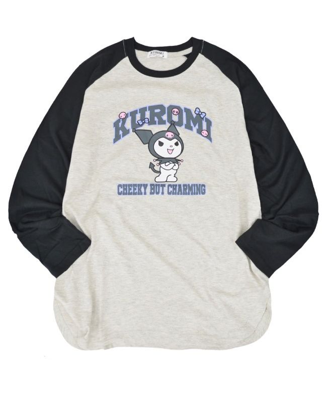 Sanrio Kuromi Long Sleeve T-Shirt Raglan Sanrio Characters