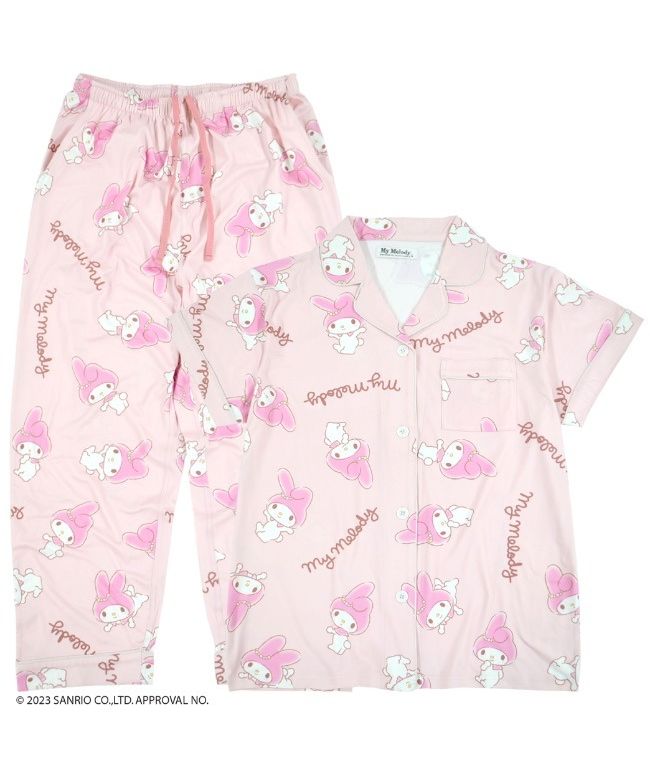 Sanrio My Melody My Melody Sanrio Short Sleeve Top Pants Pajama Print Set Loungewear Sleepwear sanrio