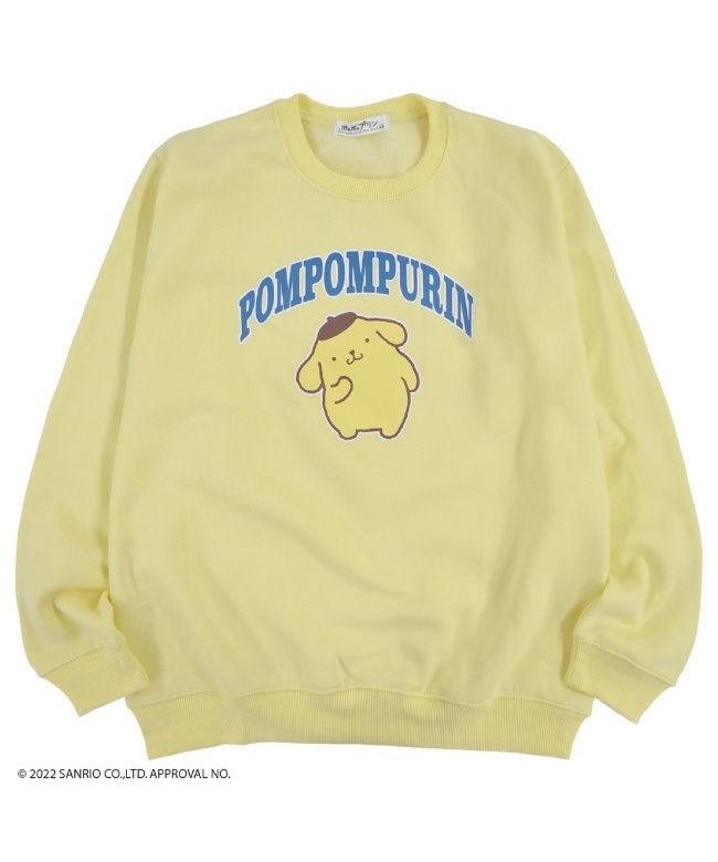 Sanrio Pompompurin Sanrio Trainer Fleece-Lined Sweatshirt Long Sleeve Print sanrio M L LL