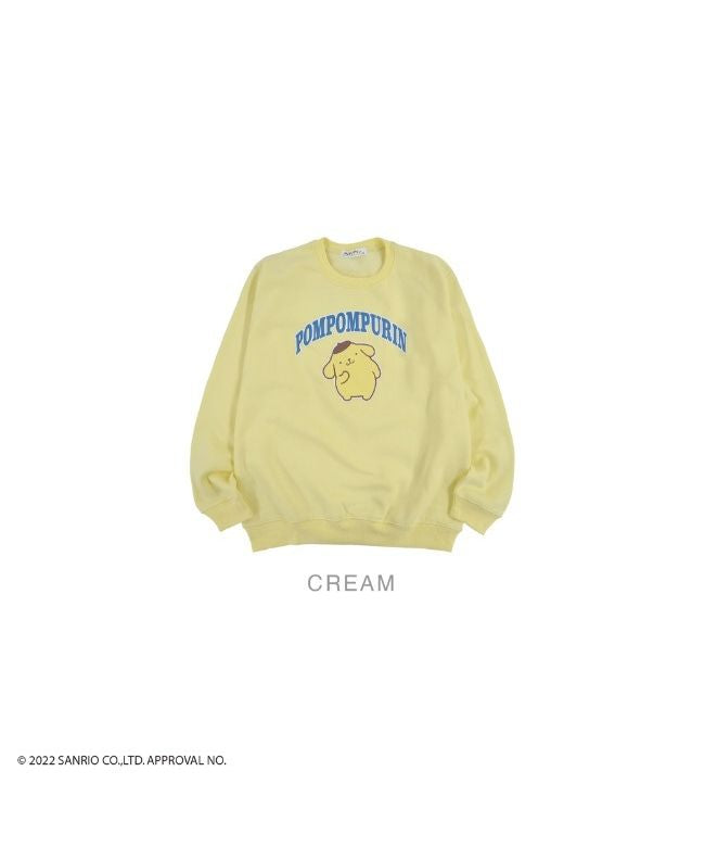 Sanrio Pompompurin Sanrio Trainer Fleece-Lined Sweatshirt Long Sleeve Print sanrio M L LL