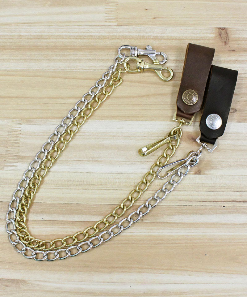 ショット Schott WALLET CHAIN ウォレット チェーン クリップ式 小物 メンズ ブランド (2-ブラウン) 2-ブラウン