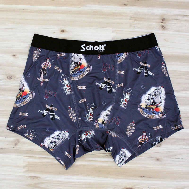 ショット Schott BOXER PANTS HULA GIRL ボクサーパンツ フラガール メンズ ブランド アンダーウェア 下着 小物 プレゼント ギフト 【返品不可商品】 (1-チャコール) 1-チャコール