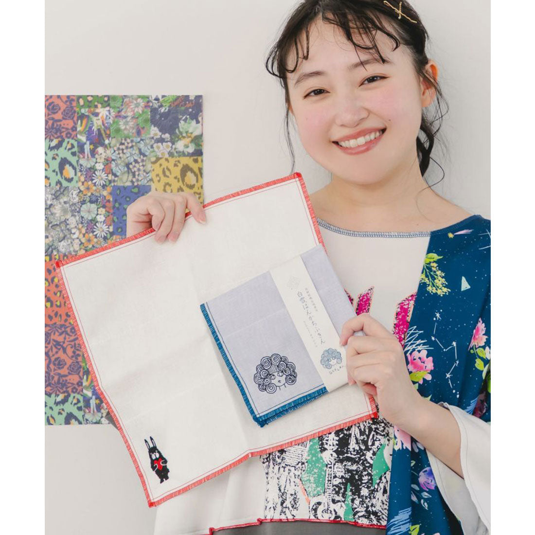 スカラー ScoLar ScoLar刺繍 白雪はんかちふきん