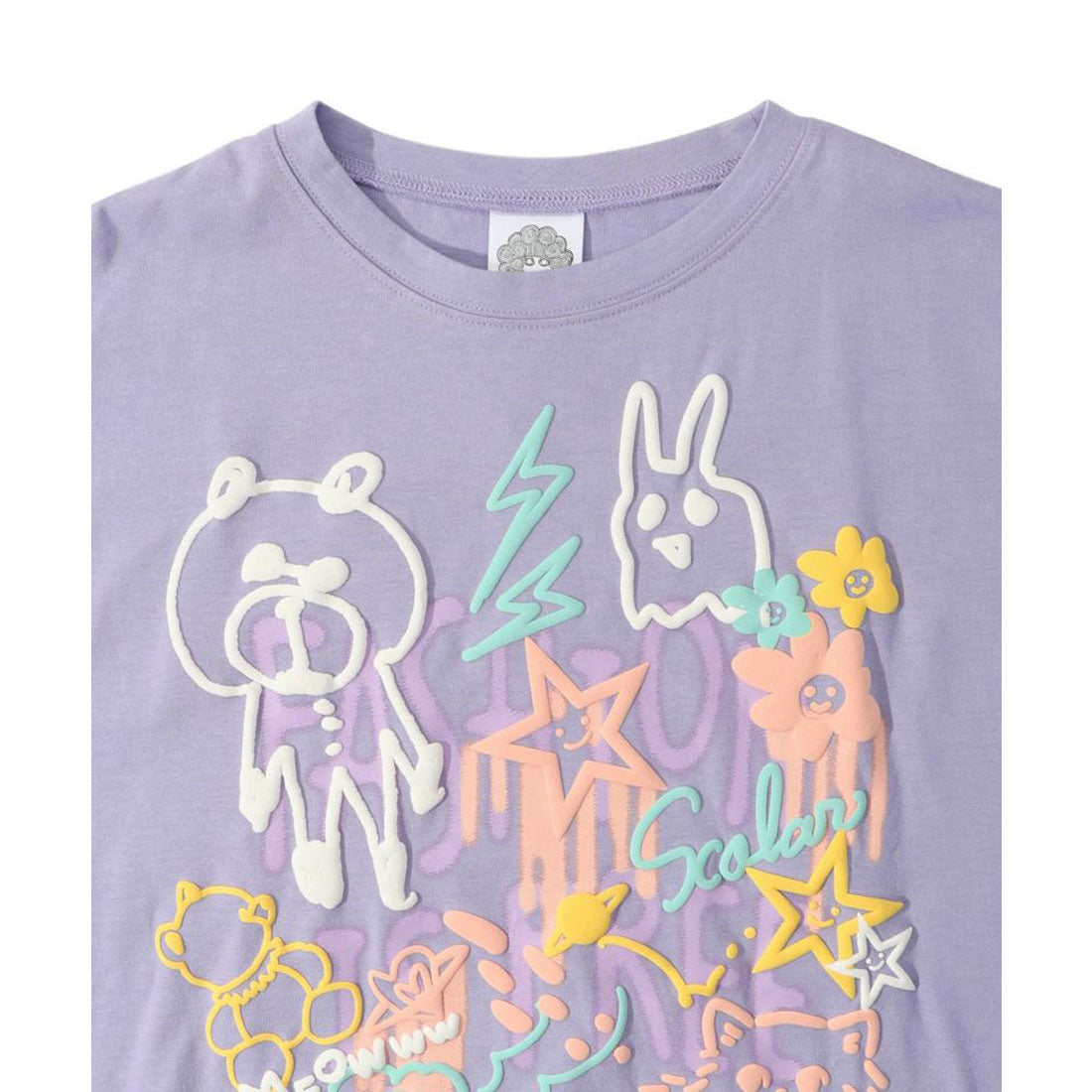 ScoLar ScoLar Animal Doodle Pattern Foam Print Tunic