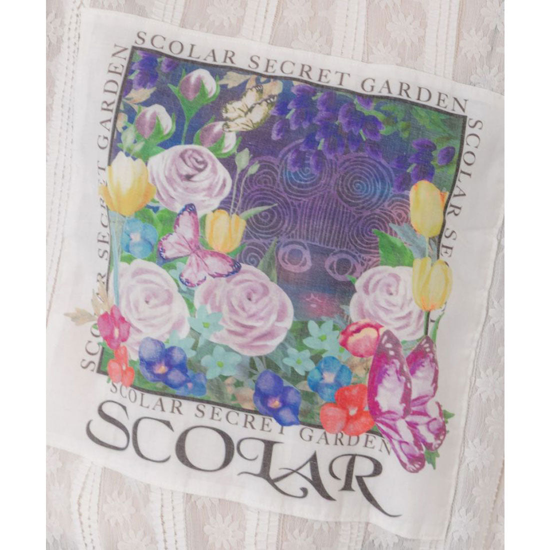 スカラー ScoLar 花アップリケレースプルオーバー (オフホワイト) オフホワイト
