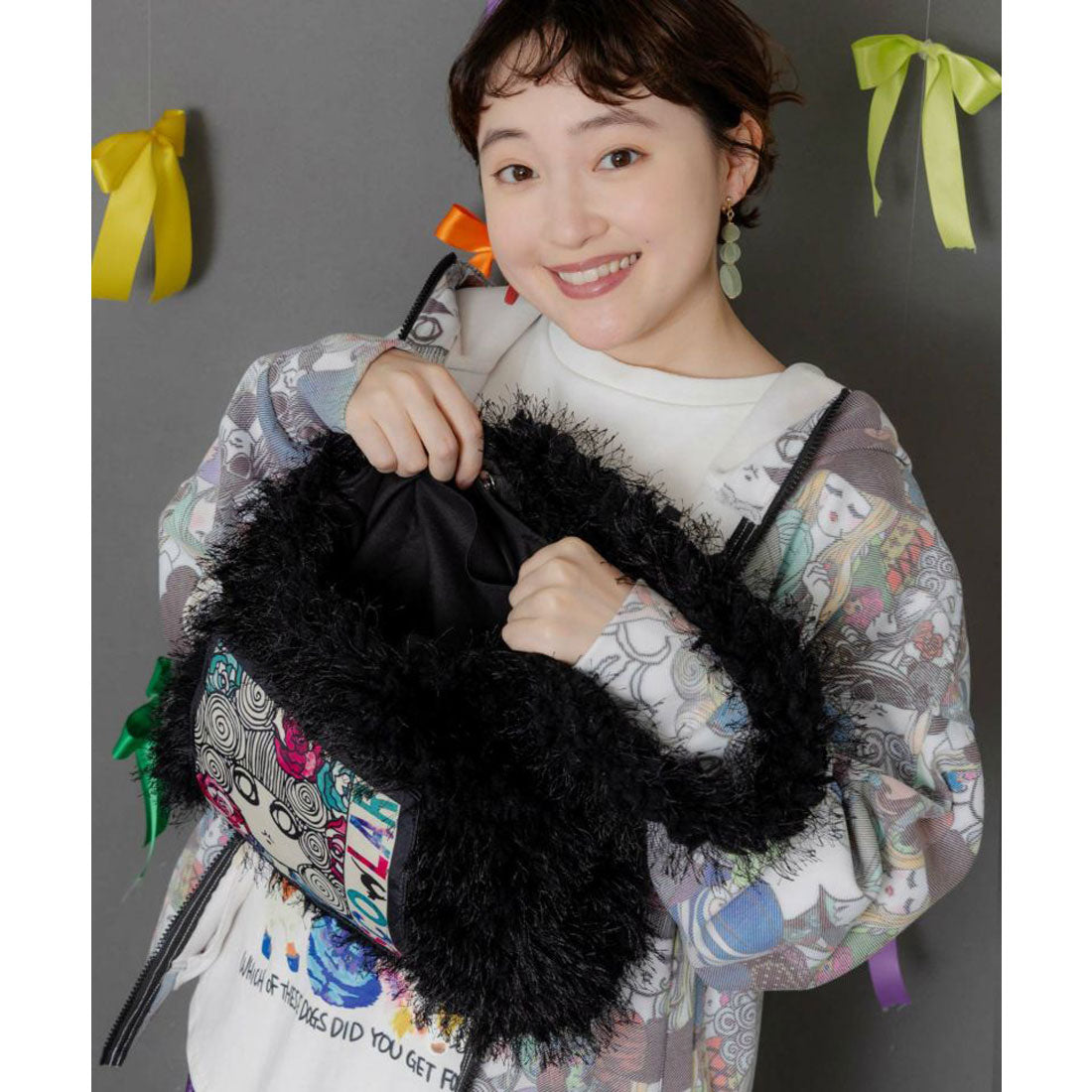 スカラー ScoLar スカラーちゃんのもこもこピレネーショルダーバッグ (ブラック) ブラック