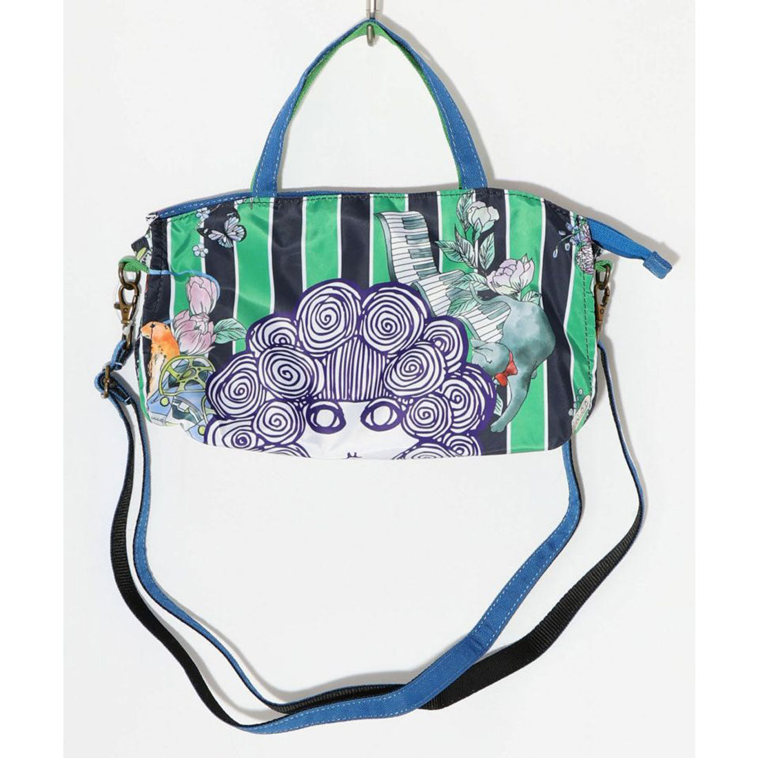 スカラー ScoLar スカラーちゃん両面総柄 配色ミニショルダー (ブルー) ブルー