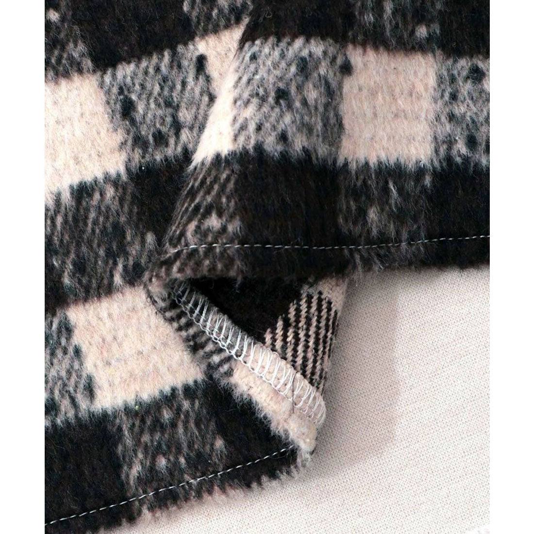 スカラー ScoLar POP刺繍×チェック柄シャツ (アイボリー) アイボリー