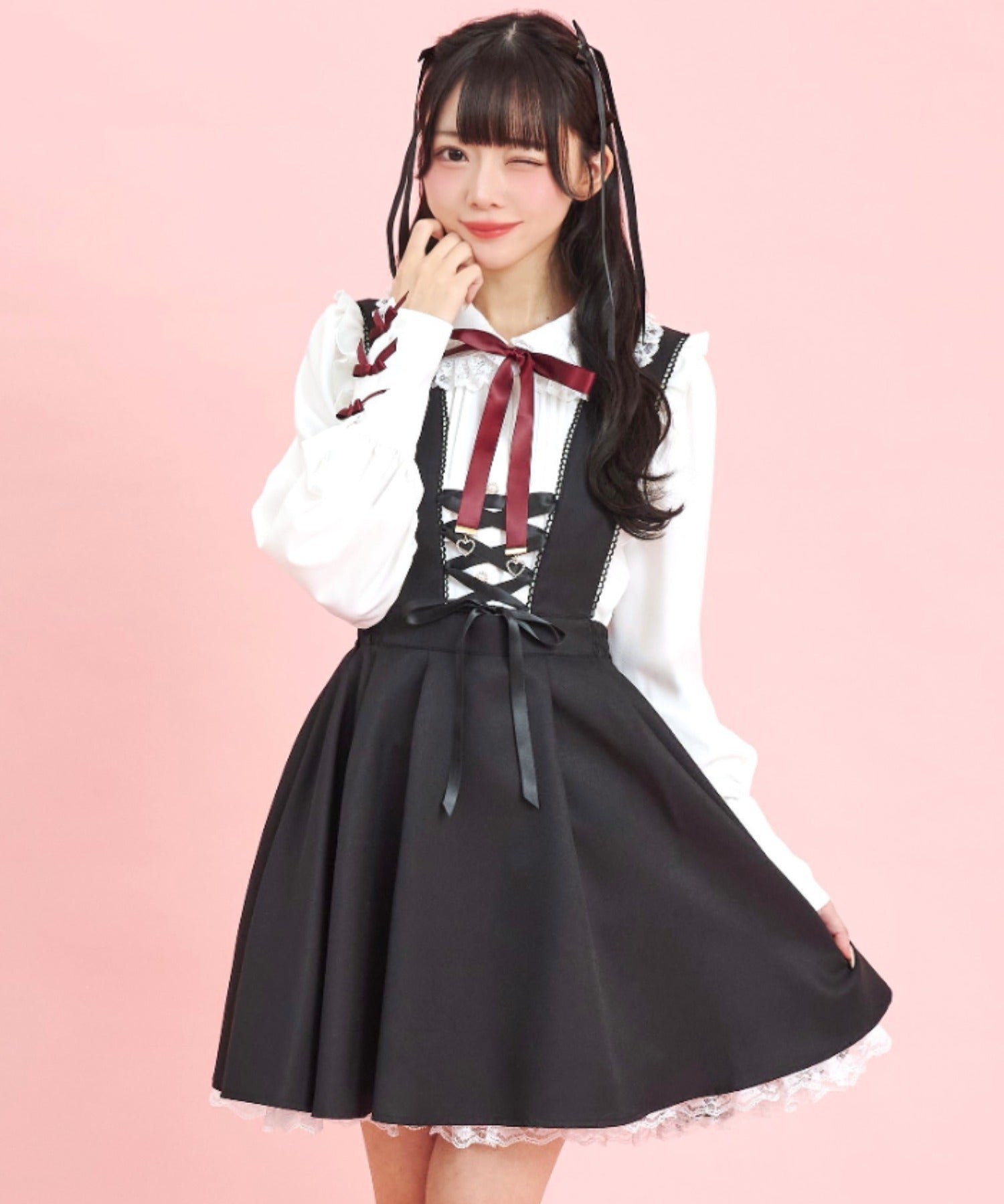 シークレットハニー Secret Honey フロントレースアップジャンパースカート