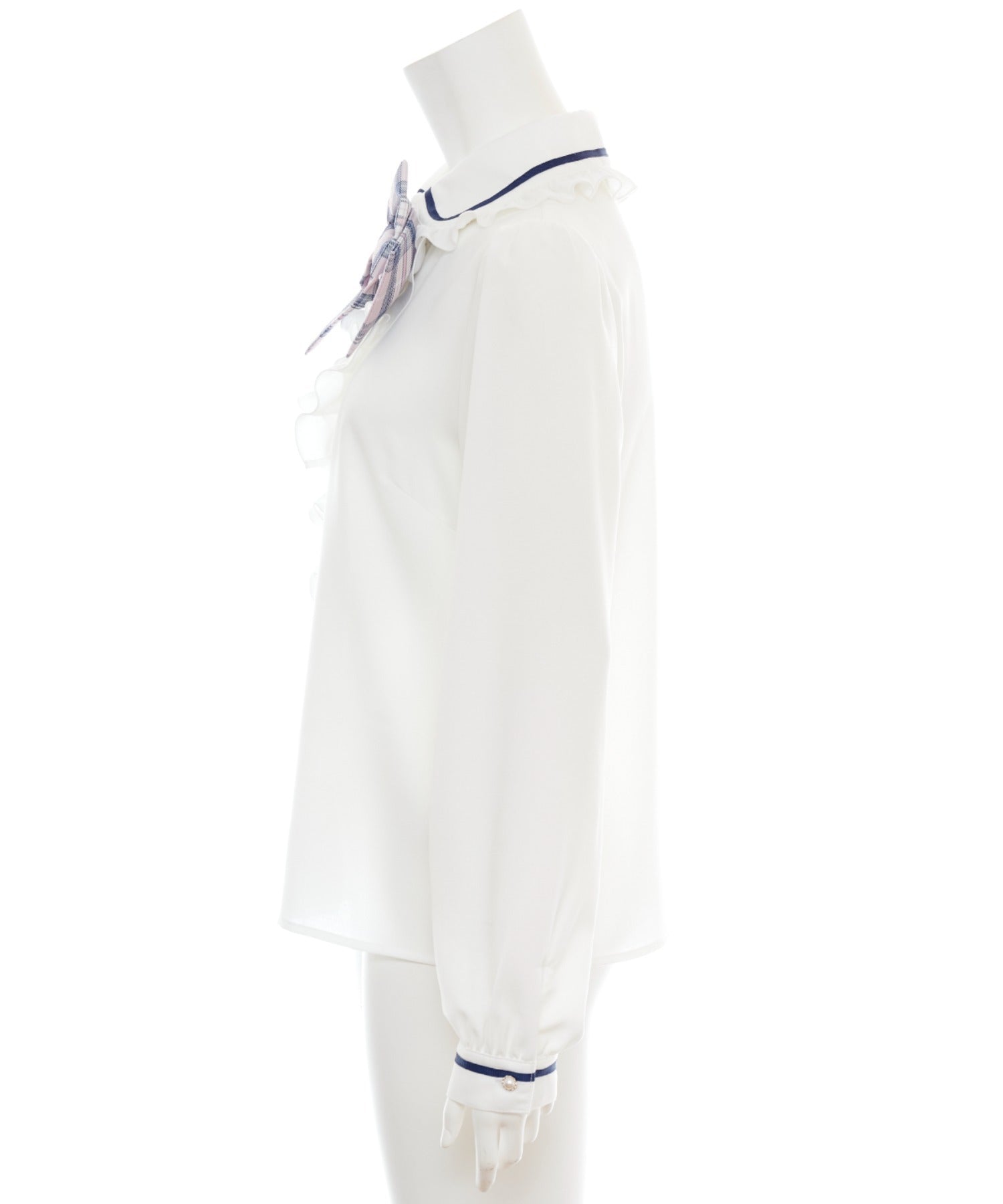 シークレットハニー Secret Honey チェックリボン付ダブルフリルブラウス