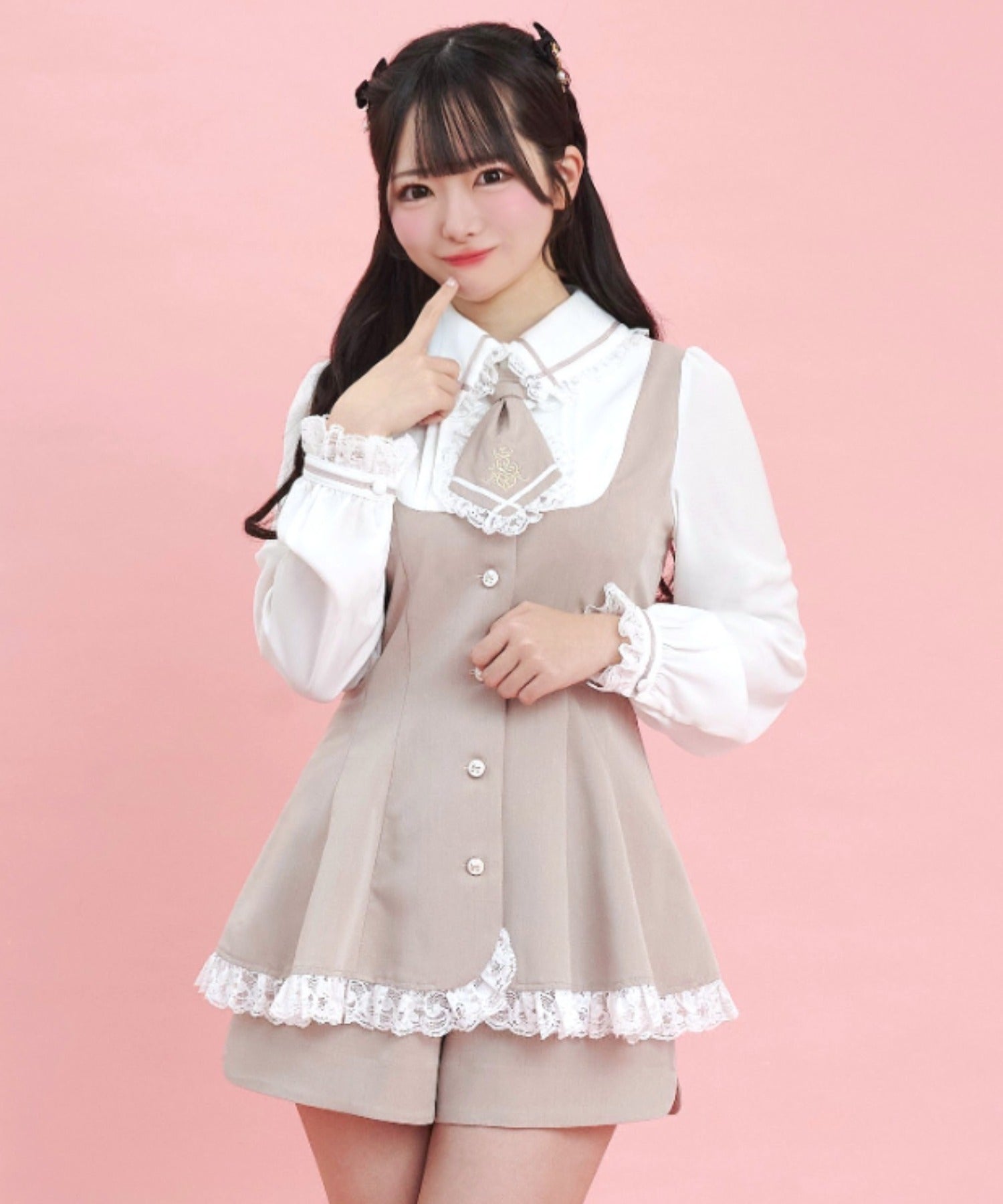 シークレットハニー Secret Honey ネクタイ付きラウンドカットセットアップ