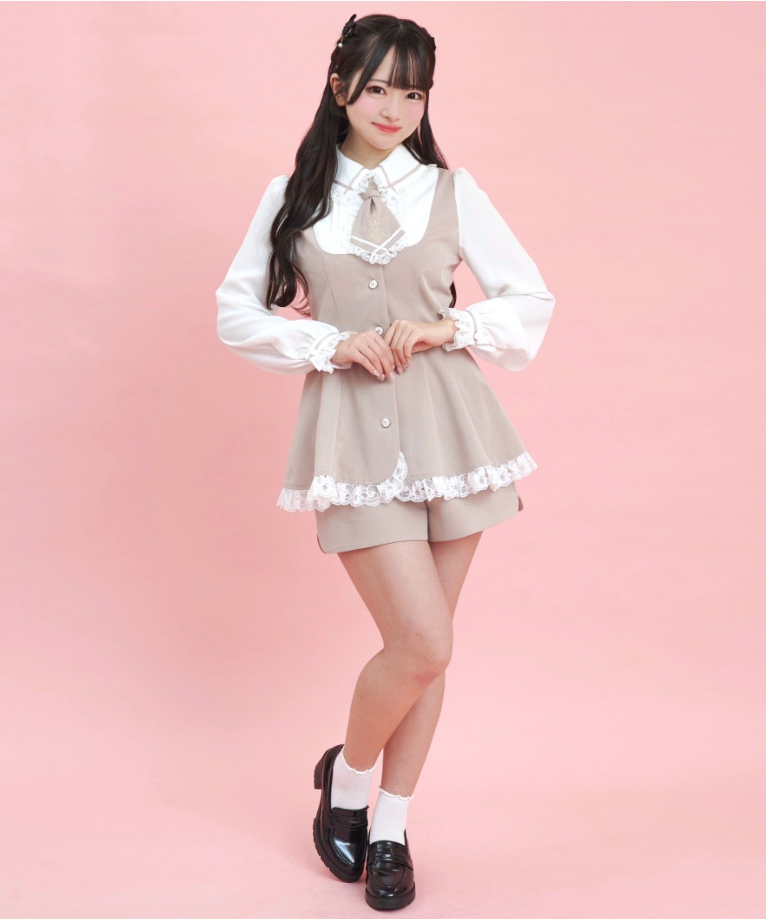 シークレットハニー Secret Honey ネクタイ付きラウンドカットセットアップ