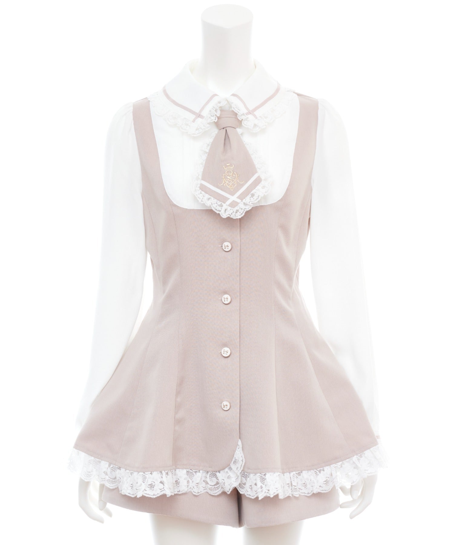 シークレットハニー Secret Honey ネクタイ付きラウンドカットセットアップ