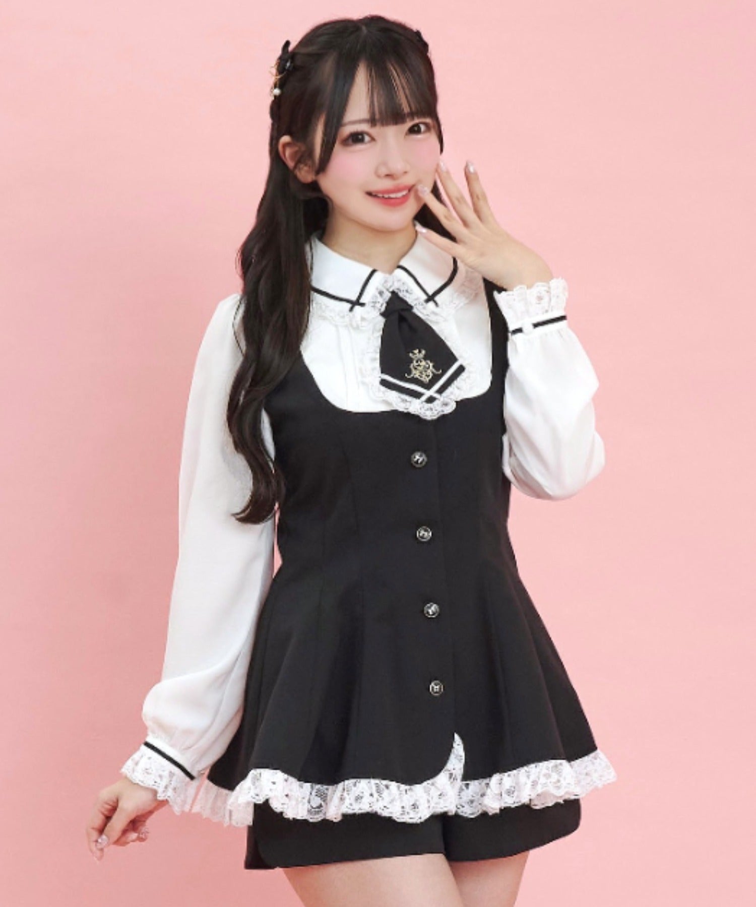 シークレットハニー Secret Honey ネクタイ付きラウンドカットセットアップ