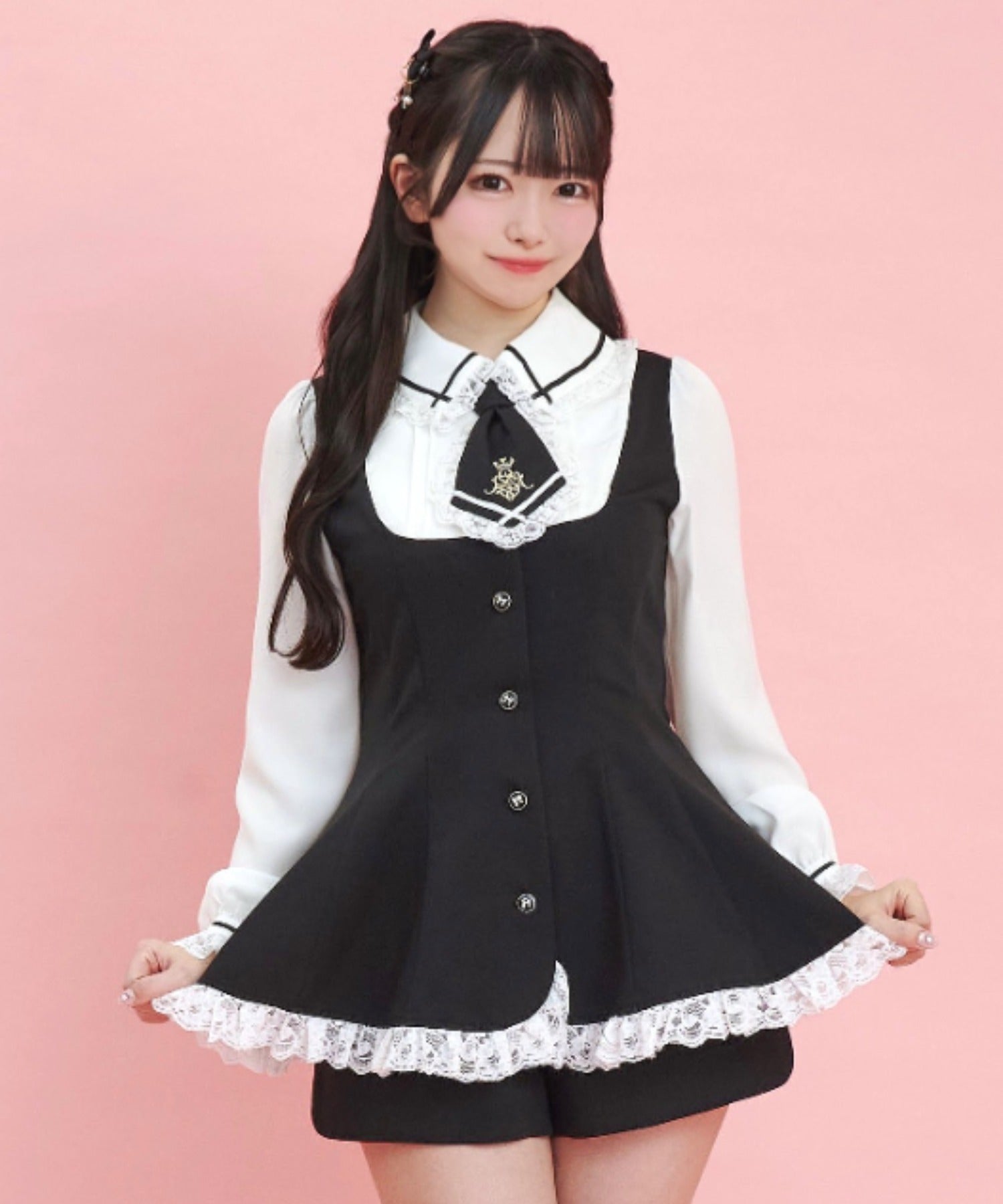 シークレットハニー Secret Honey ネクタイ付きラウンドカットセットアップ