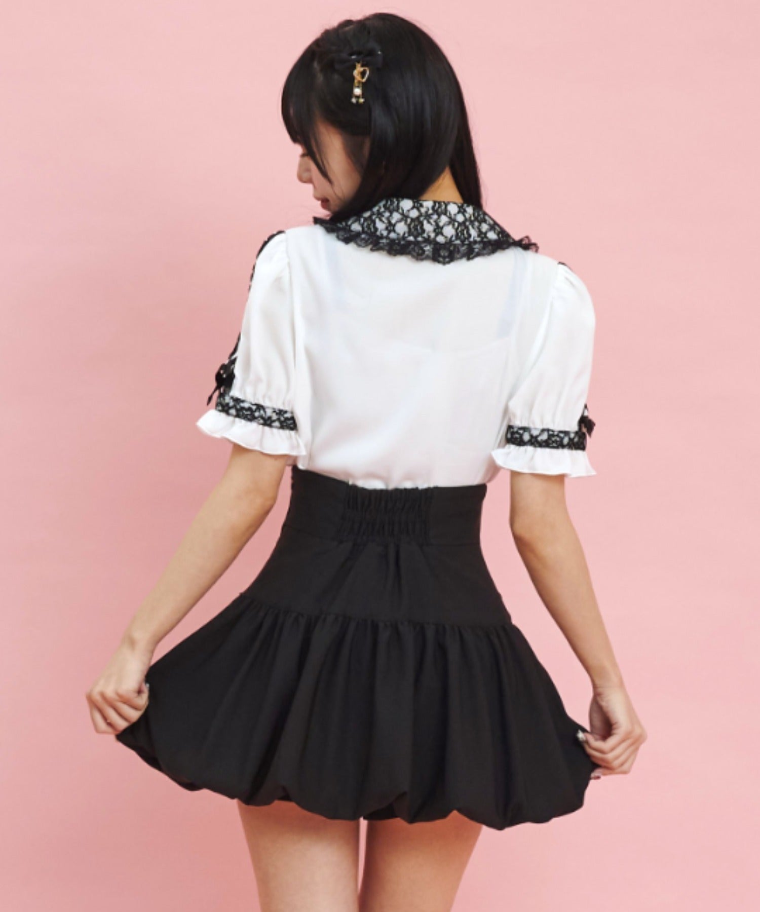 シークレットハニー Secret Honey レースアップバルーンスカパン (クロ) クロ