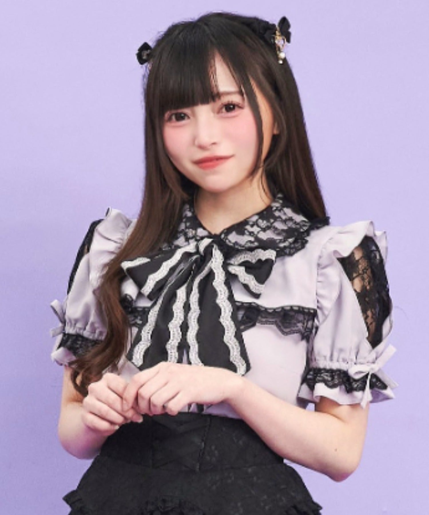 シークレットハニー Secret Honey スリット袖ボレロ切替ブラウス (グレー) グレー