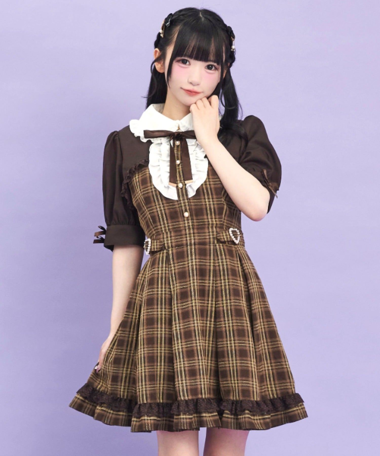 シークレットハニー Secret Honey ハートバックル付ボレロ風ワンピース (ブラウン) ブラウン