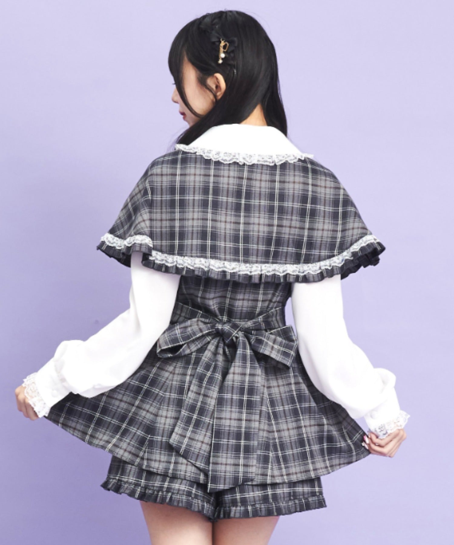 シークレットハニー Secret Honey ケープ付長袖セットアップ (グレー) グレー