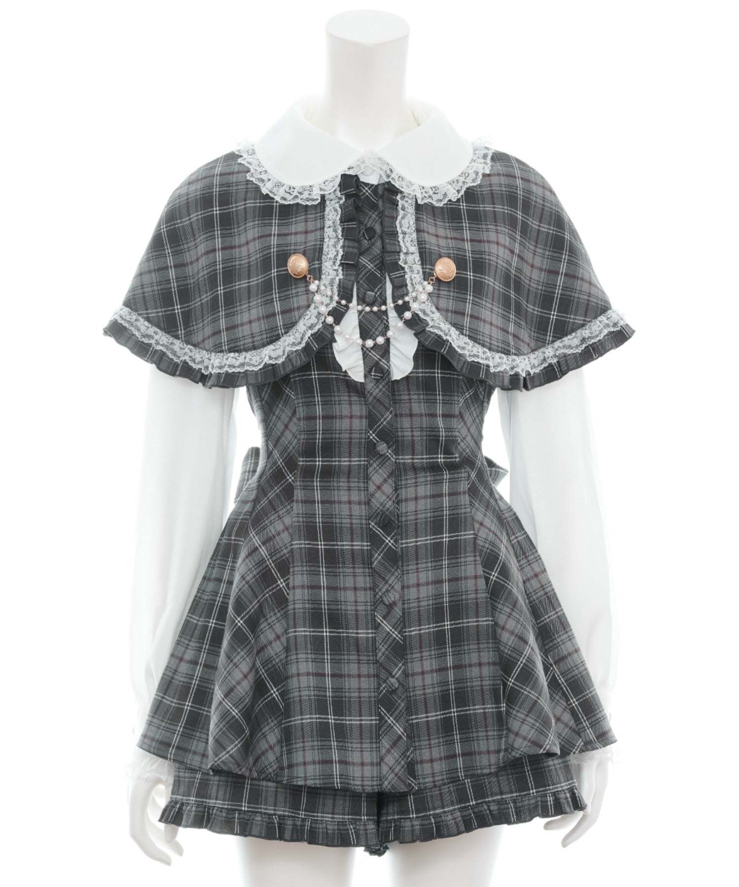 シークレットハニー Secret Honey ケープ付長袖セットアップ (グレー) グレー